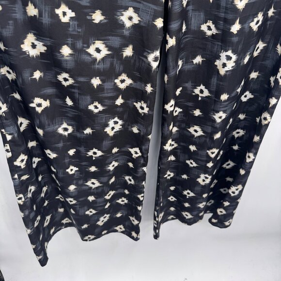 Urban Outfitters Wide Leg High Waist Satin Pants Womens 2 Black Gray Polyester - Picture 3 of 8